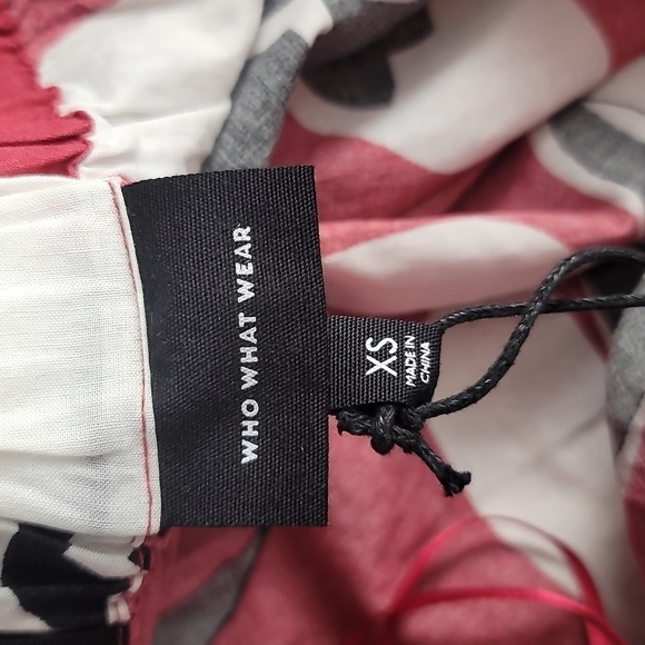 Who What Wear Off The Shoulder Floral Balloon Sleeve Top - Picture 7 of 9